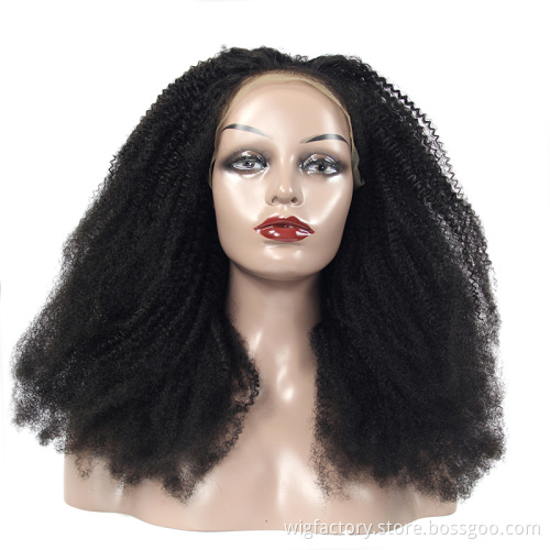 Kinky wigs human hair lace front curly,hd lace wigs 100% virgin human hair,Brazilian  Kinky Curly 4x4 Lace Closure human hair w